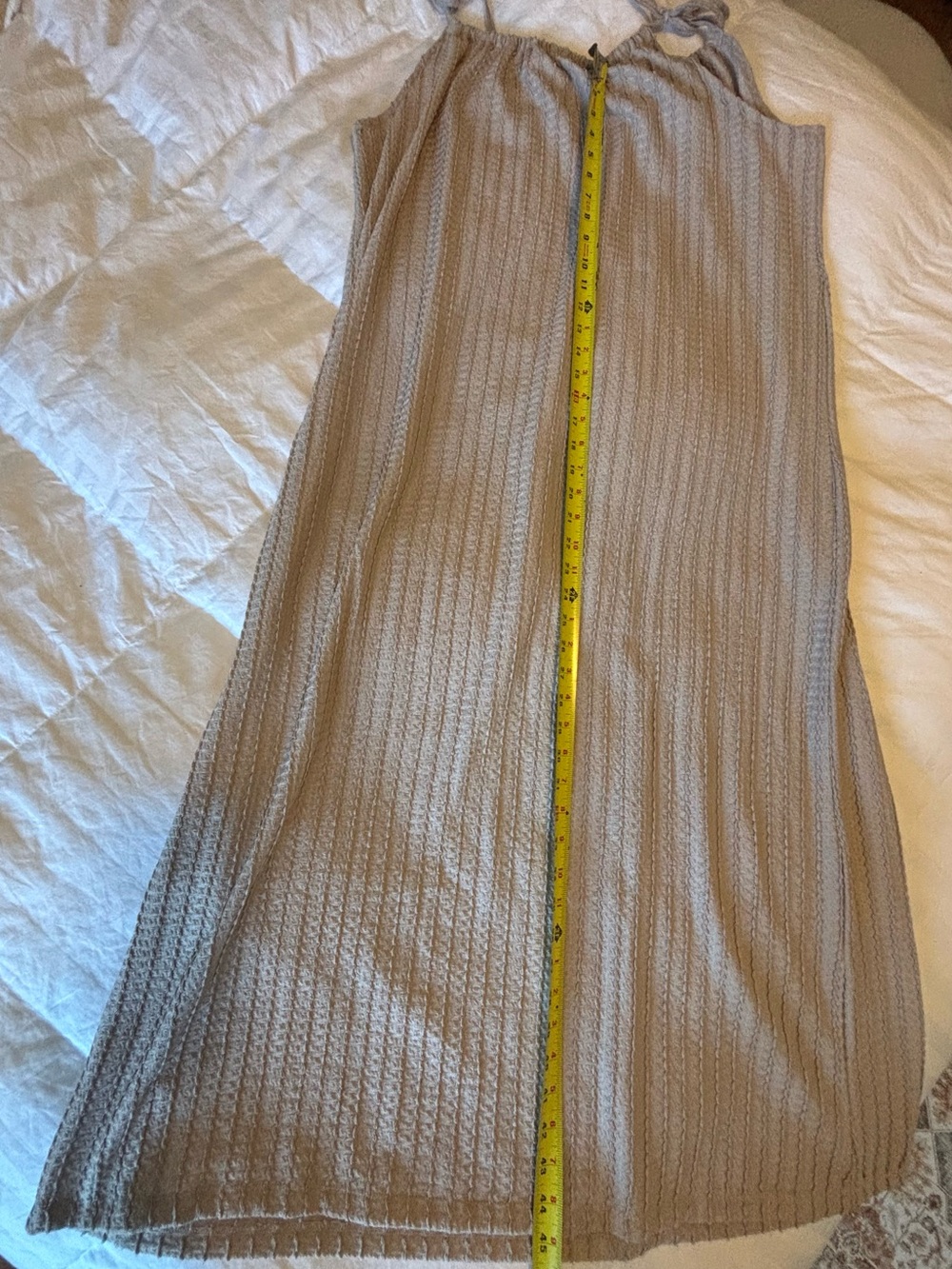 H&M Taupe Sleeveless Tie-Shoulder Maxi Dress - Picture 3 of 7